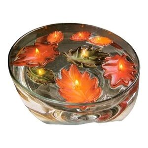 New Garden Lights Floating Candle Collection 12 Floating Leaf Candles New In Box